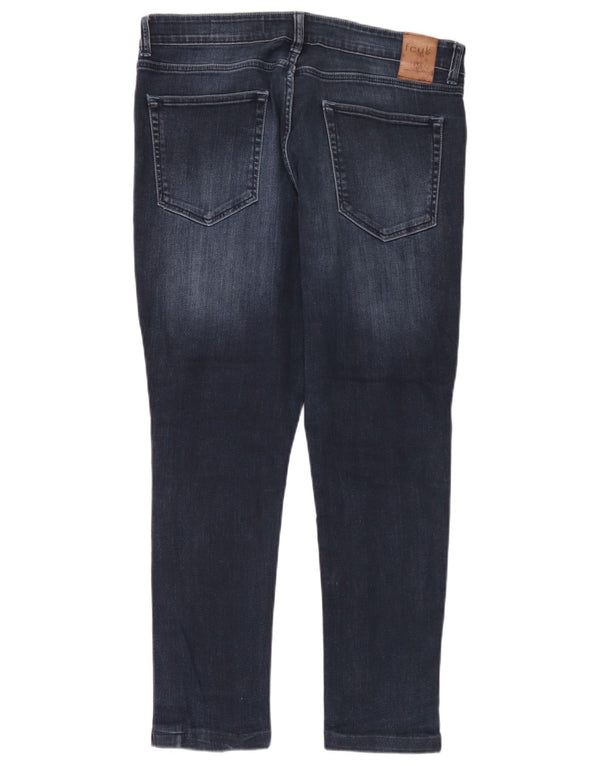 Jeans slim invecchiati da uomo French Connection W36 L28 cotone blu navy