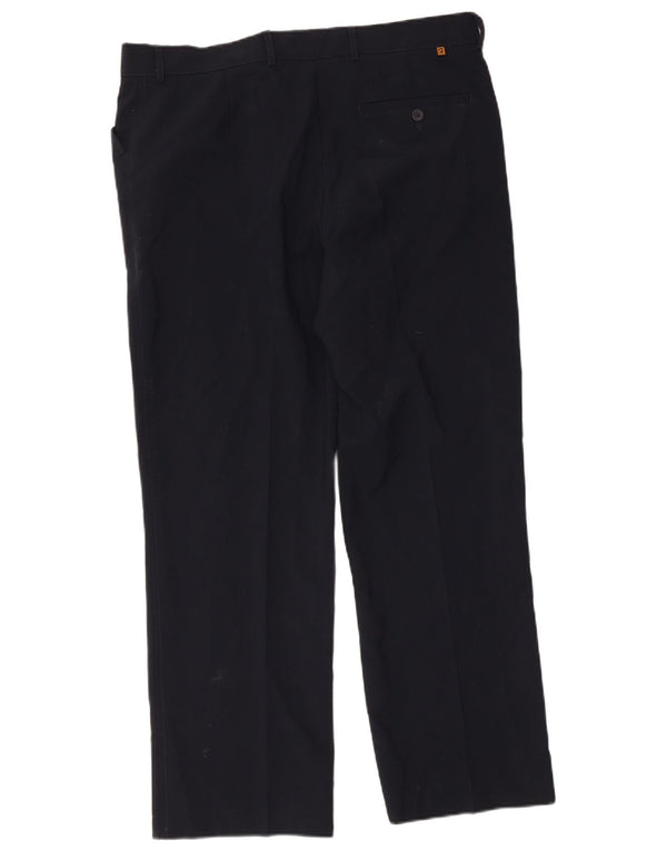 Farah Pantaloni casual dritti da uomo vestibilità classica W36 L29 Poliestere blu navy