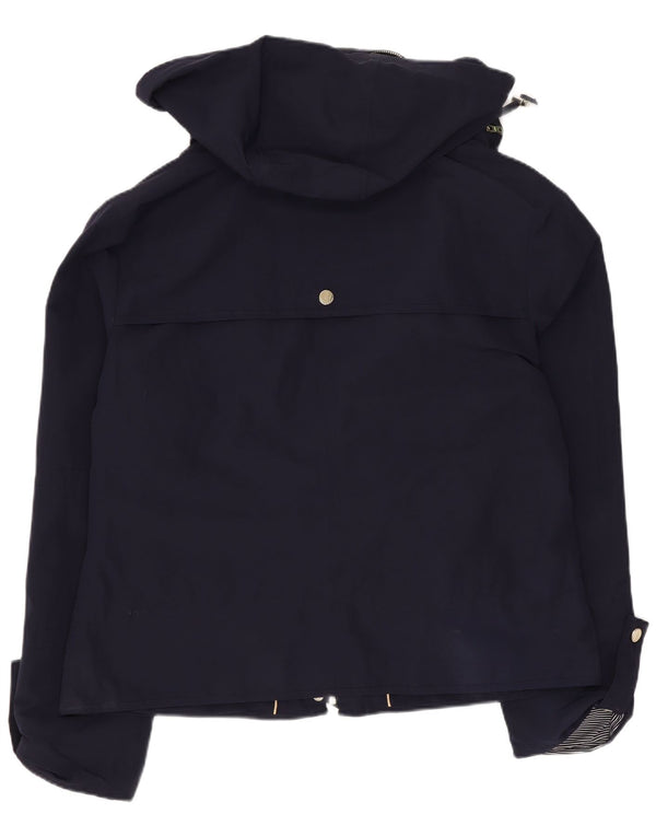 Trench corto con cappuccio da donna Marks & Spencer UK 12 medio blu navy