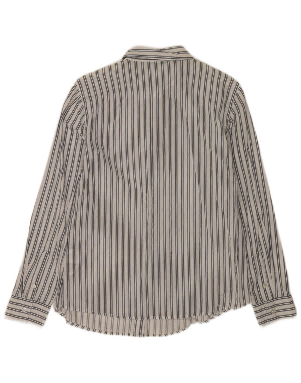 Camicia Benetton da donna vestibilità ampia UK 10 piccolo cotone a righe bianche
