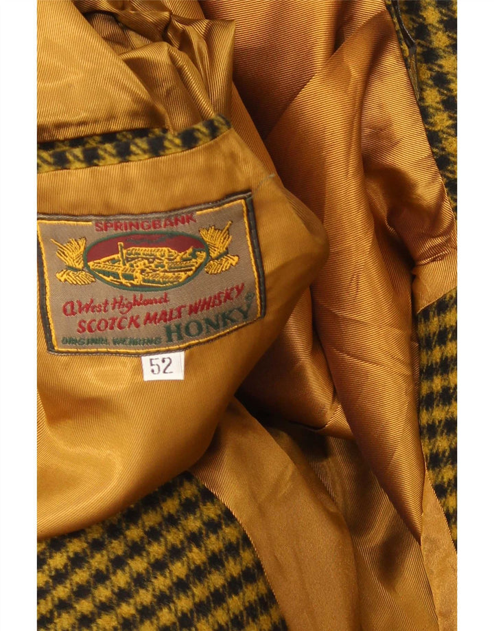 Giacca blazer vintage da uomo a 2 bottoni IT 52 XL poliestere a quadri gialli