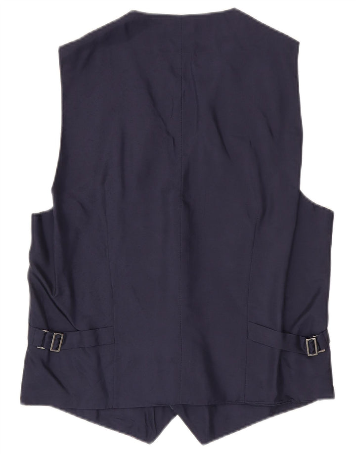 Gilet da uomo VINTAGE piccolo blu navy con motivo cachemire