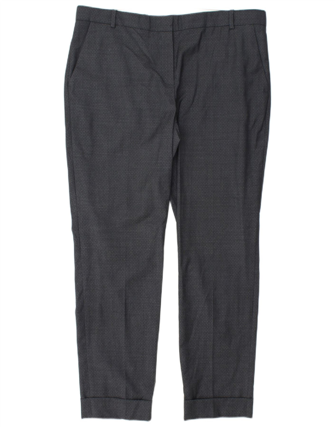 Pantaloni chino dritti da donna JIGSAW UK 14 Large W34 L28 Grigio maculato