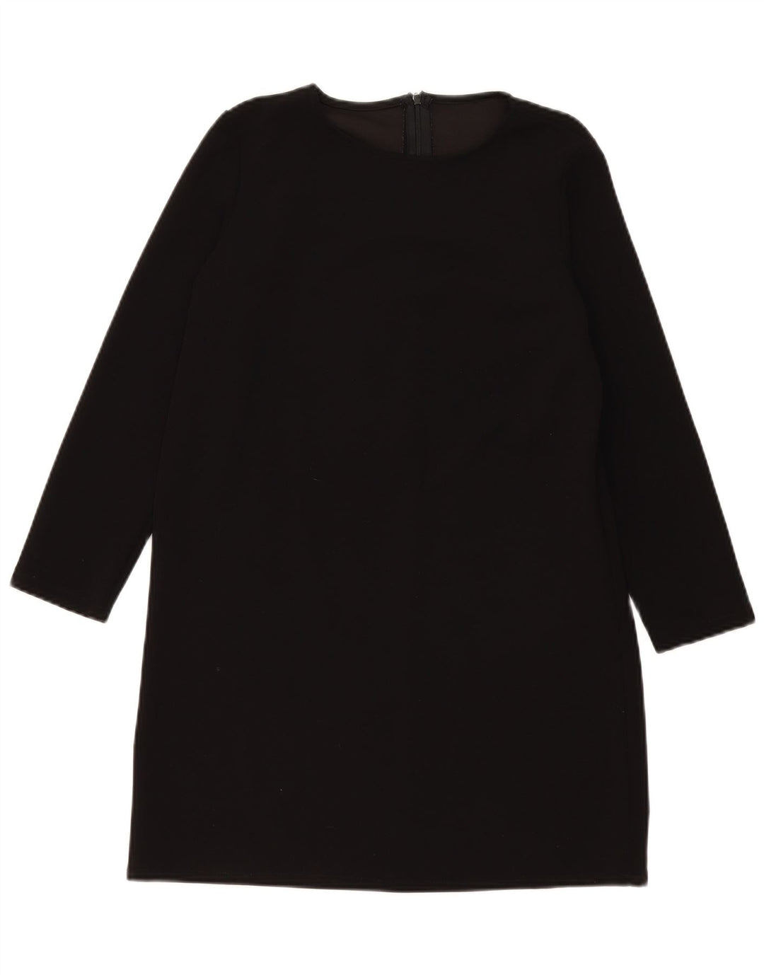 Abito a trapezio vintage da donna a maniche lunghe UK 14 medio nero