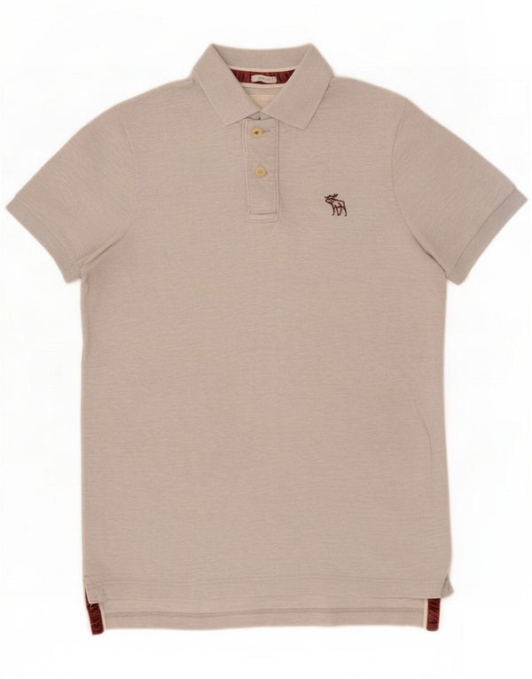 Abercrombie & Fitch Mens Polo Shirt Small Grey Flecked Cotton