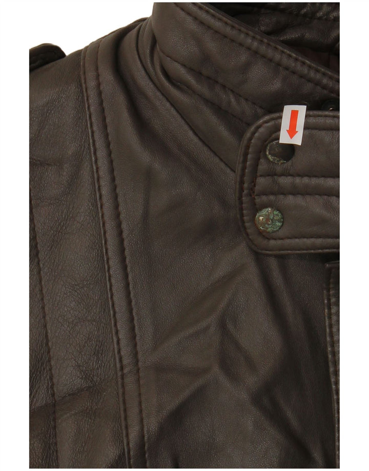 Giacca in pelle da uomo VINTAGE IT 54 2XL Pelle marrone