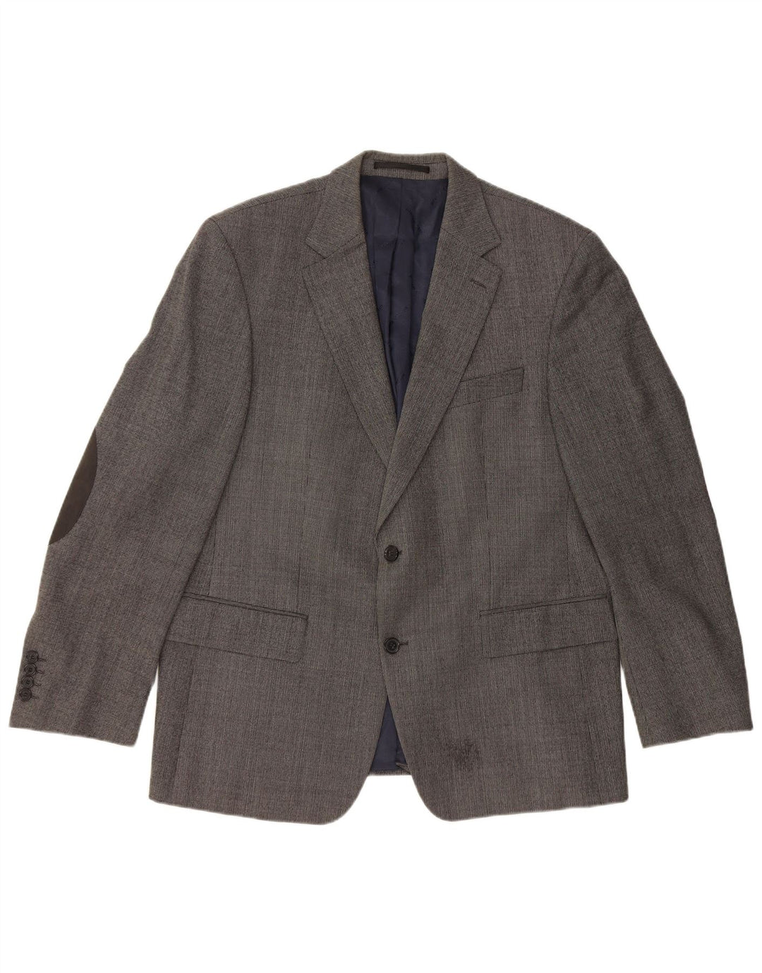 PIERRE CARDIN Giacca blazer a 2 bottoni da uomo UK 40 Large Grigio Lana Vergine