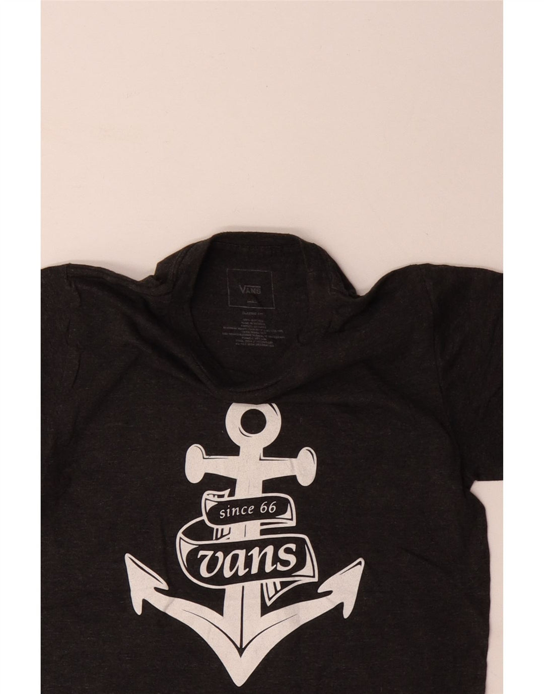 T-shirt grafica da uomo con vestibilità classica VANS, piccola, in cotone grigio