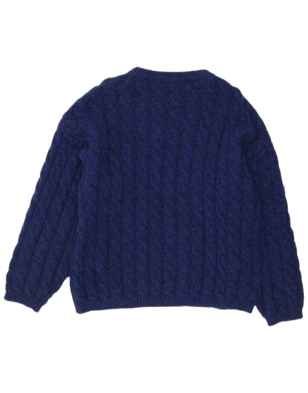 Maglione da uomo con scollo a barca Benetton IT 50 medio blu navy in lana vergine