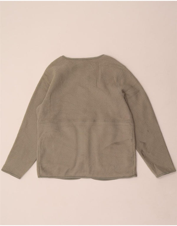 Giacca in pile da donna Marks & Spencer UK 14 poliestere kaki medio