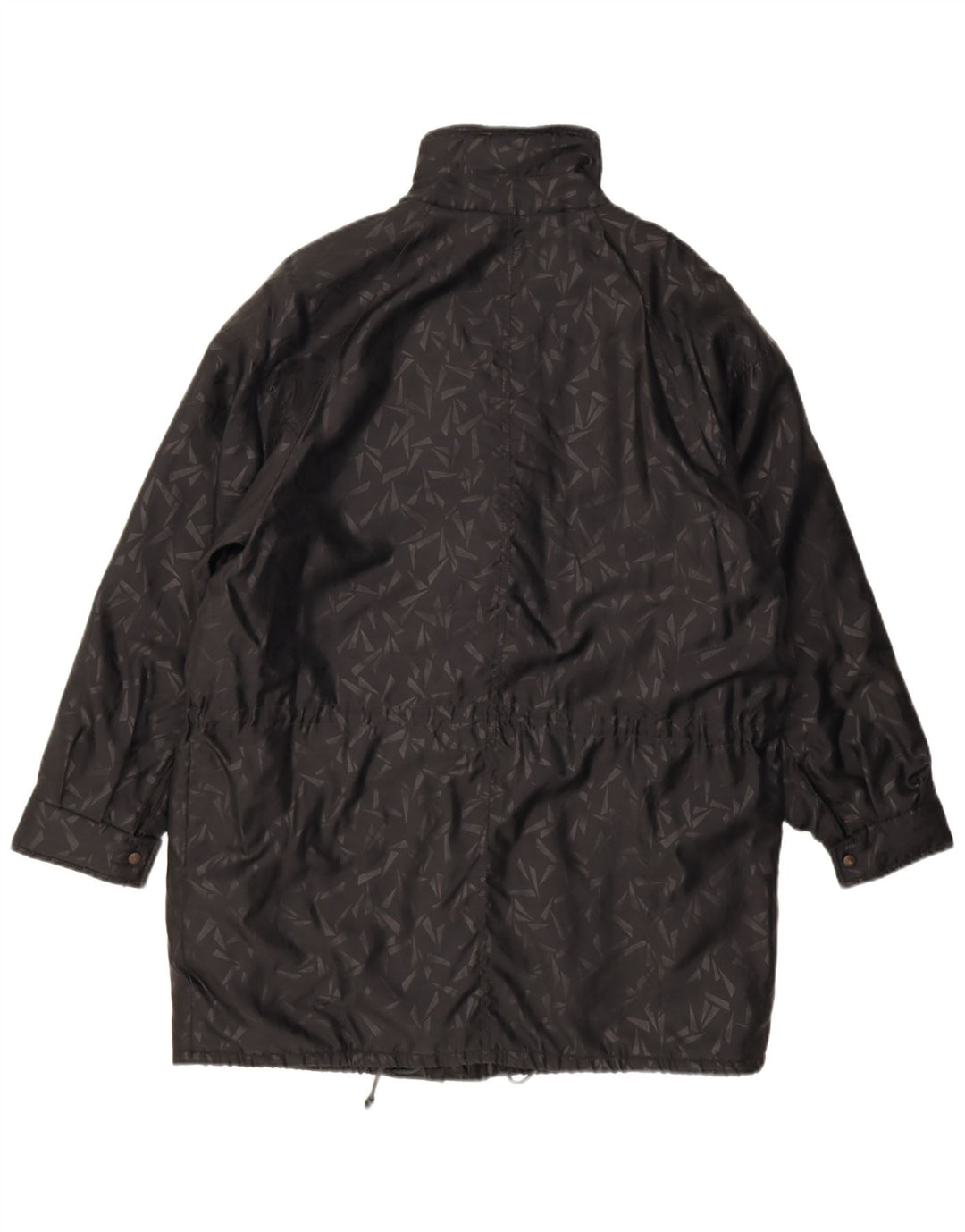 Cappotto vintage oversize da donna a vento IT 42 medio nero geometrico