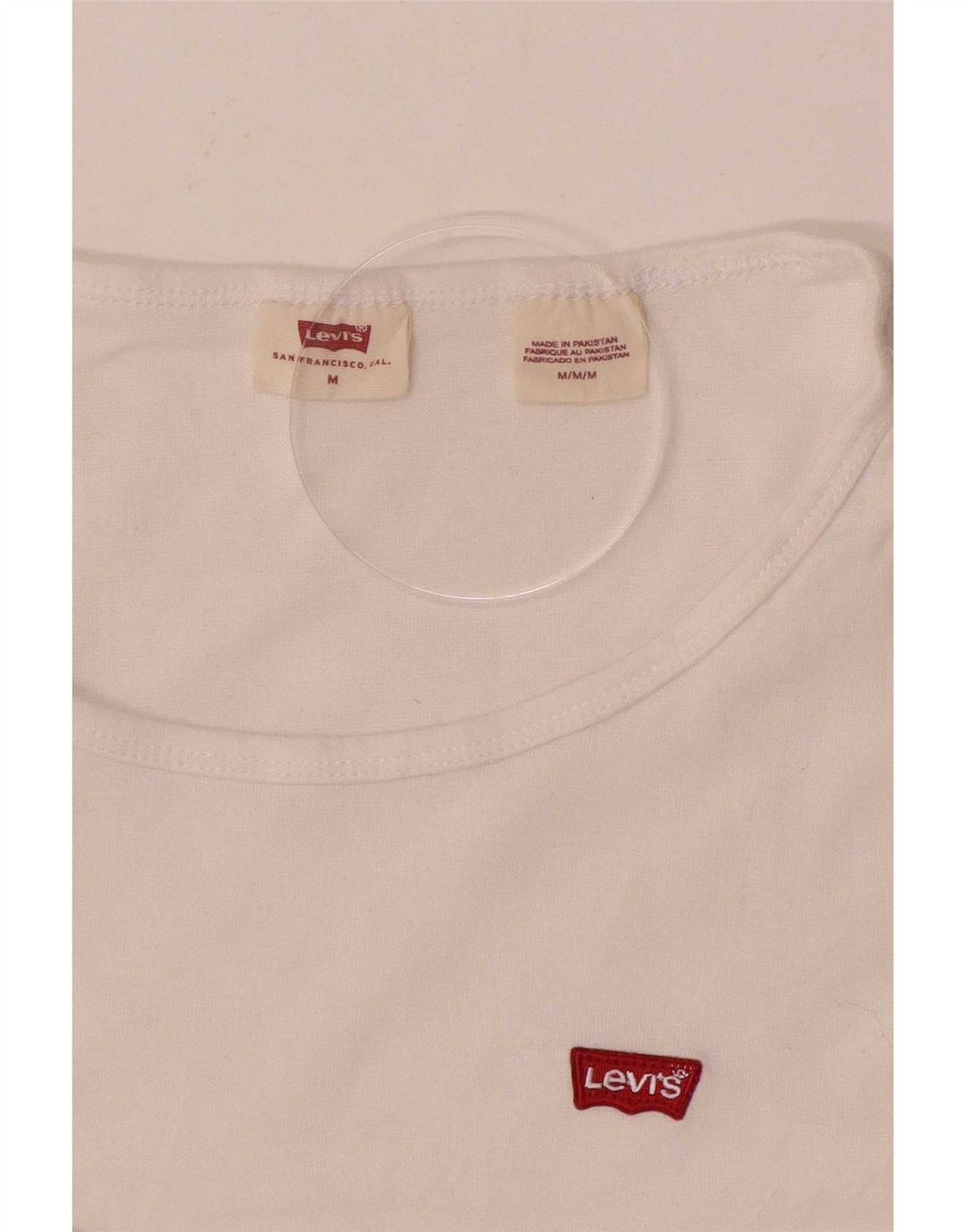 Levi's Donna Top Manica Lunga UK 12 Medio Bianco
