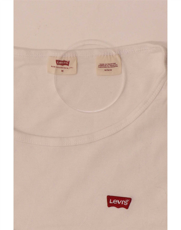 Levi's Donna Top Manica Lunga UK 12 Medio Bianco