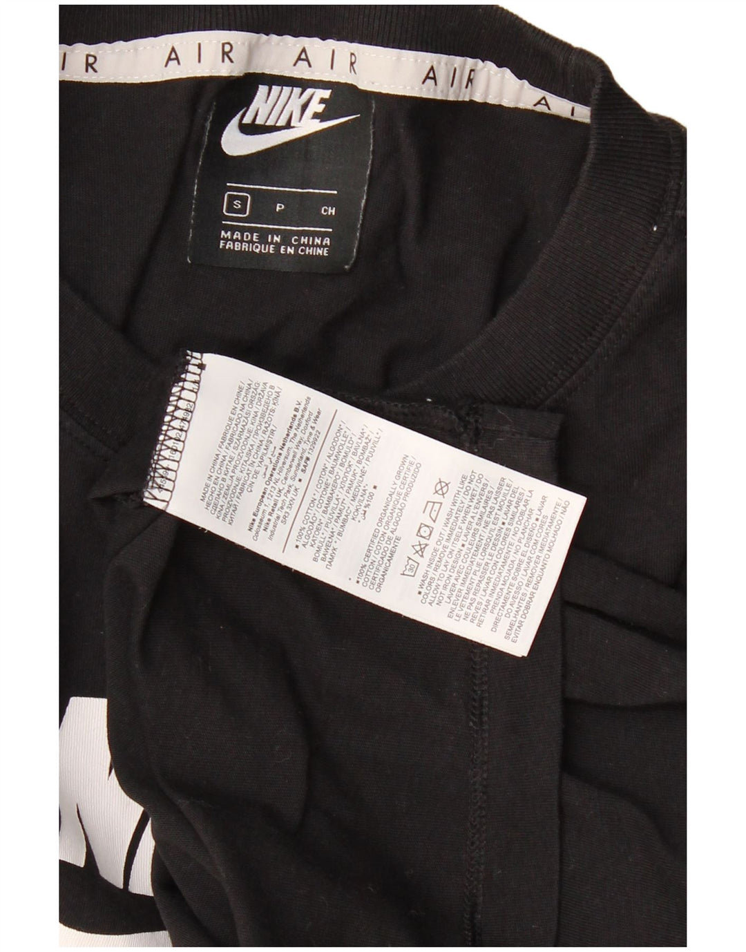 T-shirt grafica oversize da donna Nike Top UK 10 piccola in cotone nero