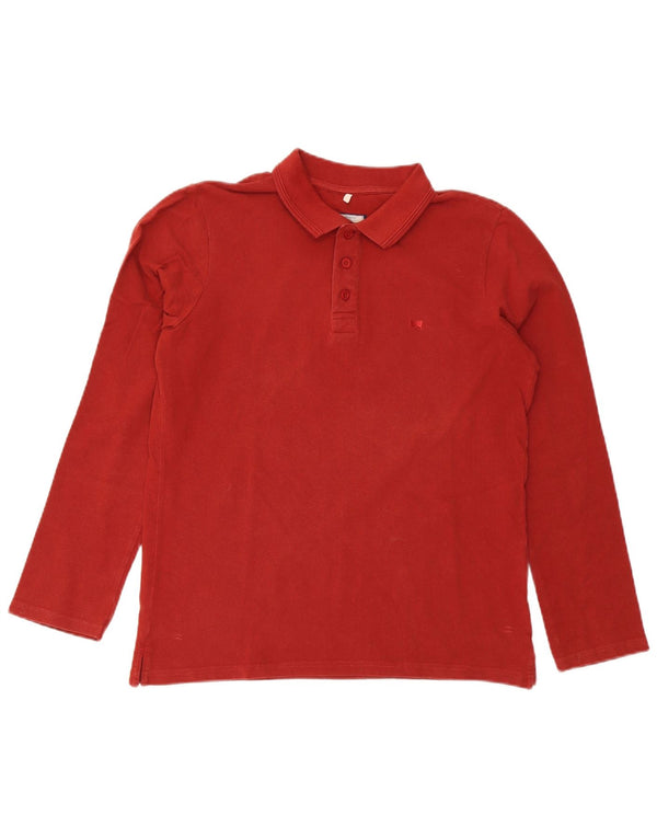 Polo Carrera da uomo a maniche lunghe grande in cotone rosso