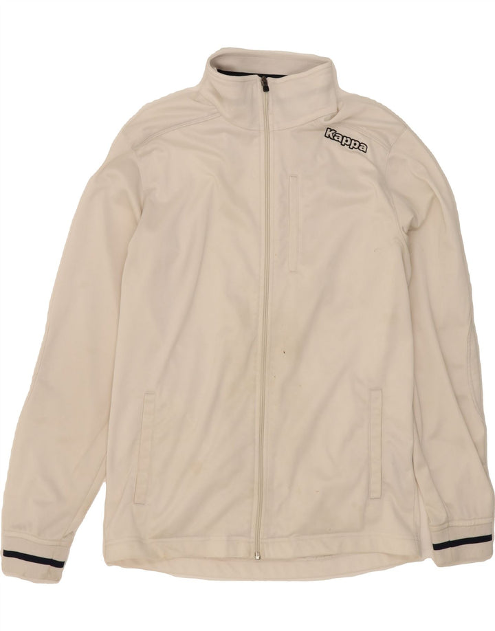 KAPPA Mens Tracksuit Top Jacket Large White Polyester Vintage Kappa and Second-Hand Kappa from Messina Hembry 