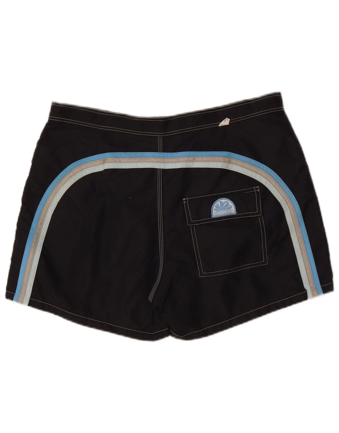 Pantaloncini da bagno da uomo Sundek, nylon a righe nere grandi