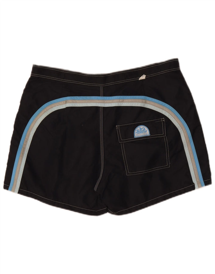 Pantaloncini da bagno da uomo Sundek, nylon a righe nere grandi