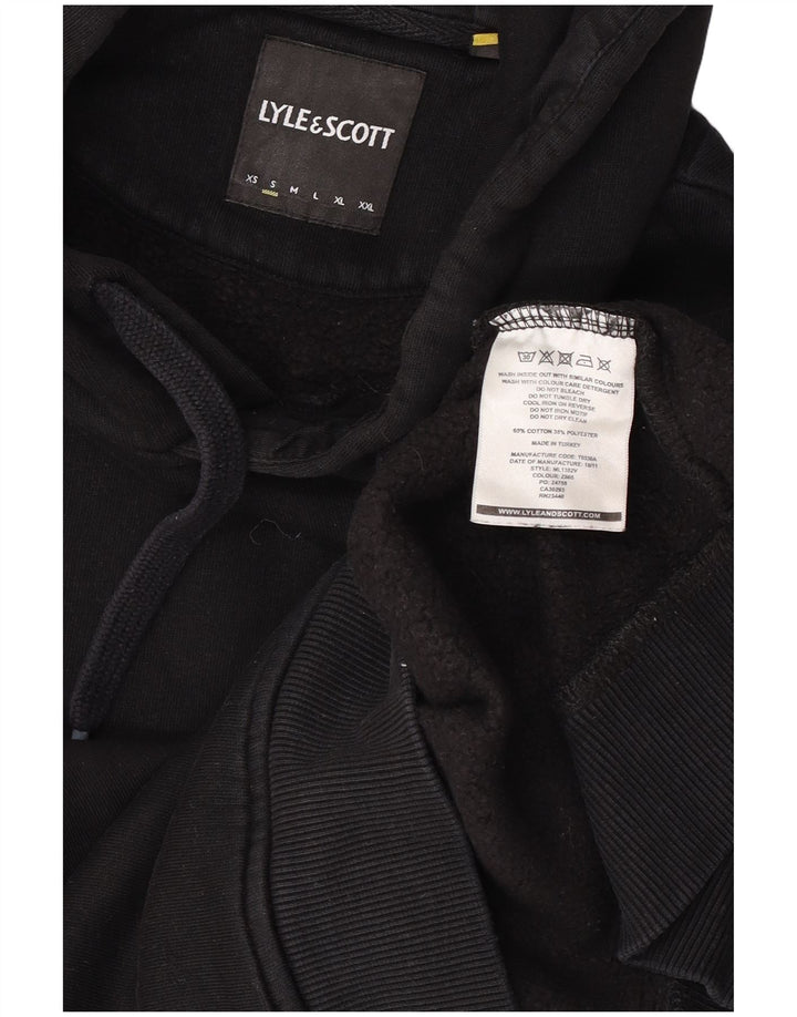 Felpa con cappuccio da uomo Lyle & Scott piccola in cotone nero
