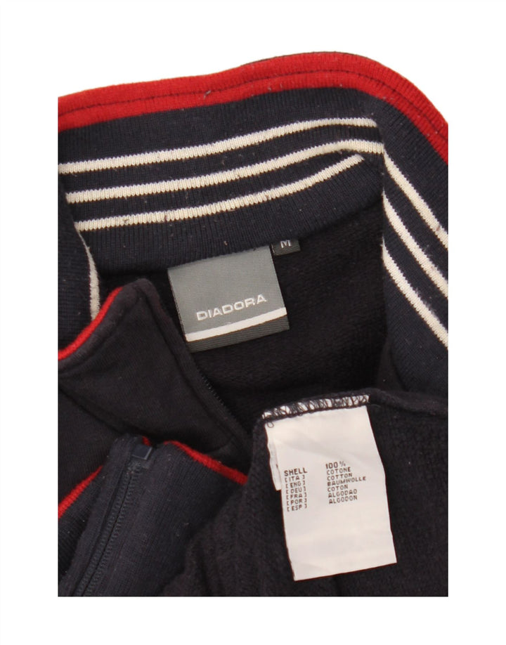 DIADORA Giacca da tuta grafica da uomo in cotone medio blu navy