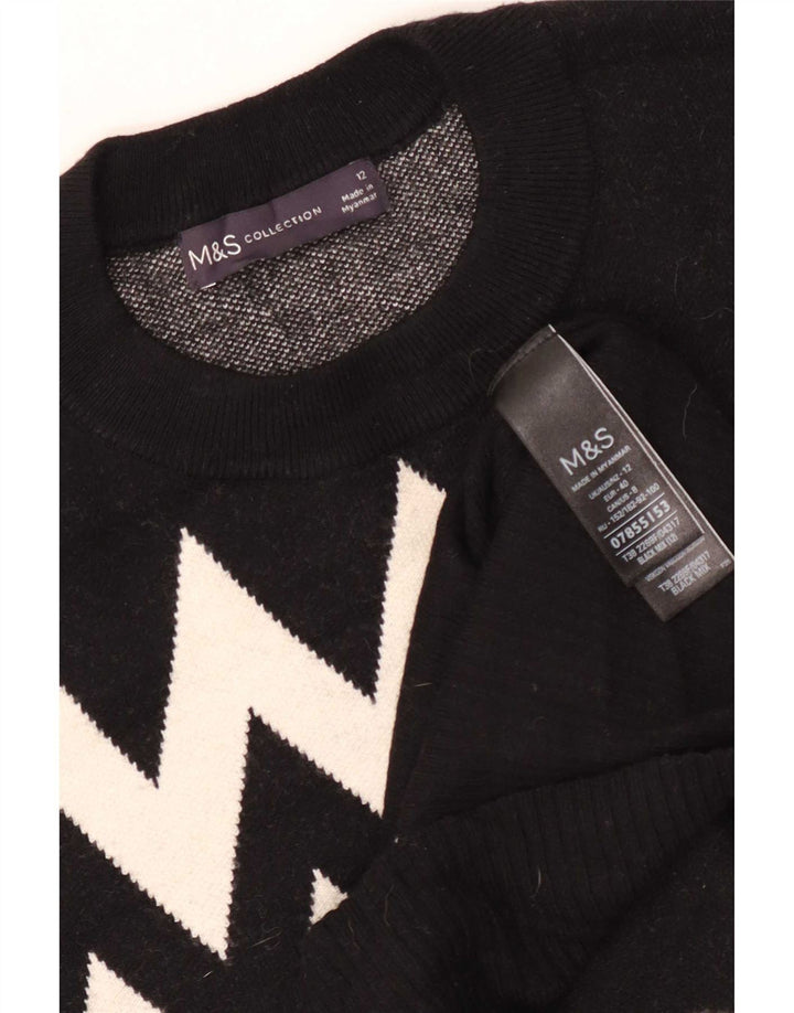 Maglione maglione girocollo da donna Marks & Spencer UK 12 medio nero