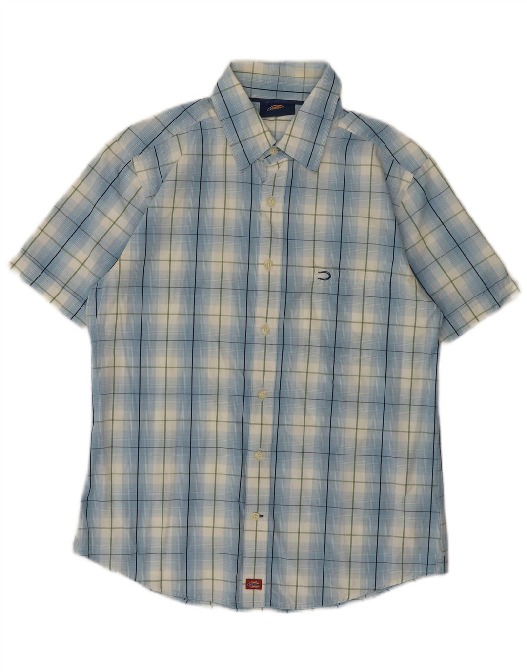 Dickies Camicia a maniche corte da uomo in cotone a quadri blu grandi