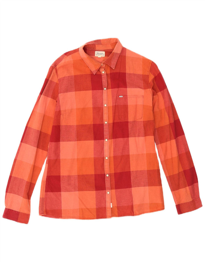 Camicia da donna Wrangler UK 16 Cotone a quadri rossi grandi