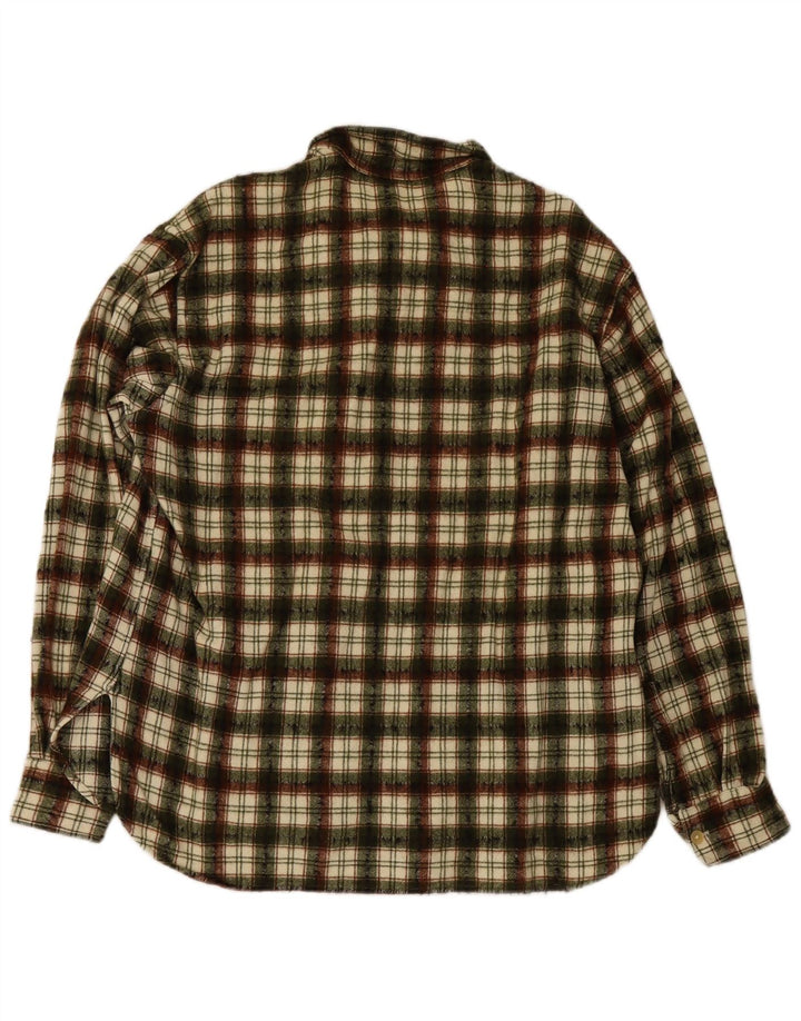 Camicia vintage da uomo in flanella grande a quadri multicolore