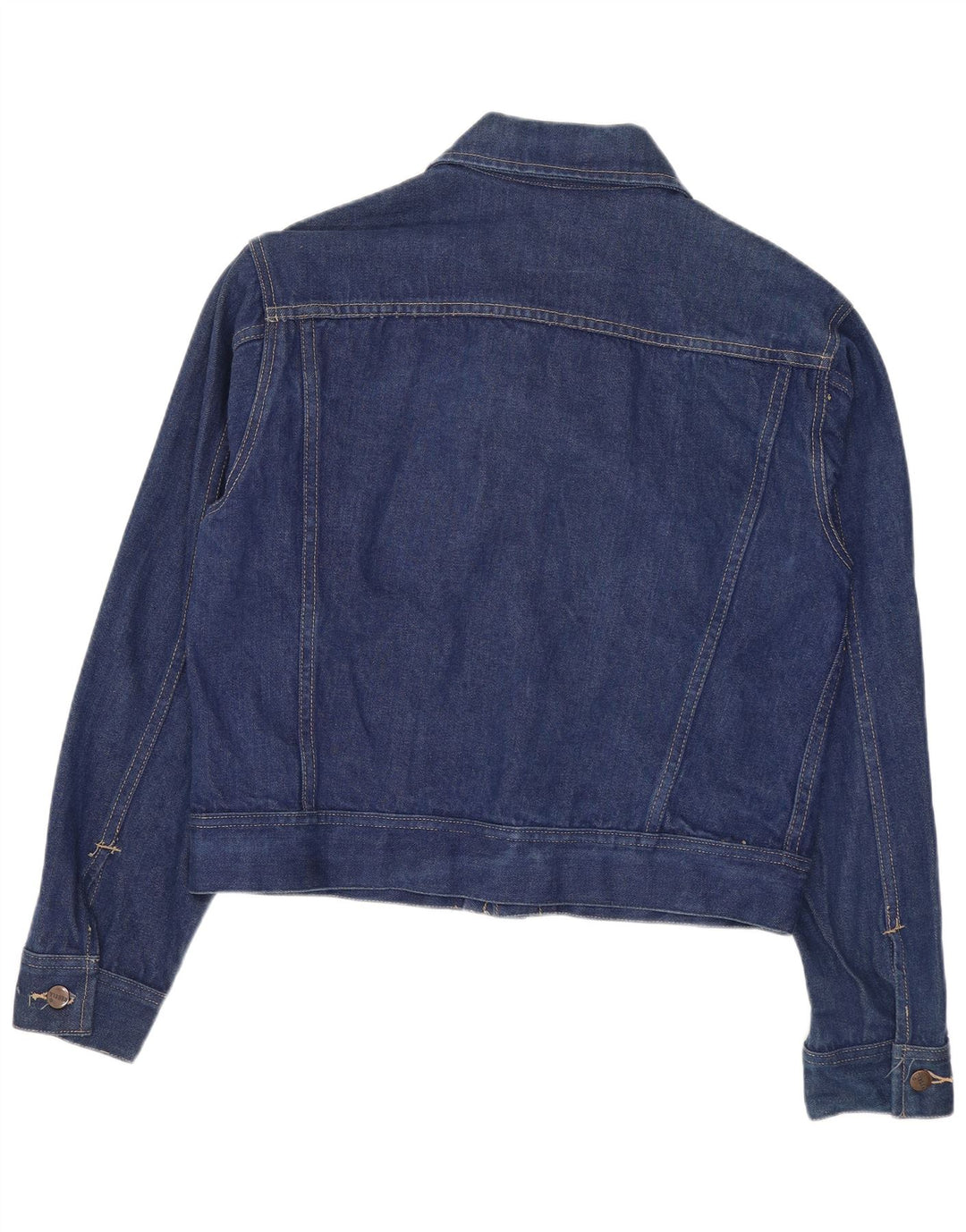Giacca in denim vintage da donna corta IT 50 XL in cotone blu navy