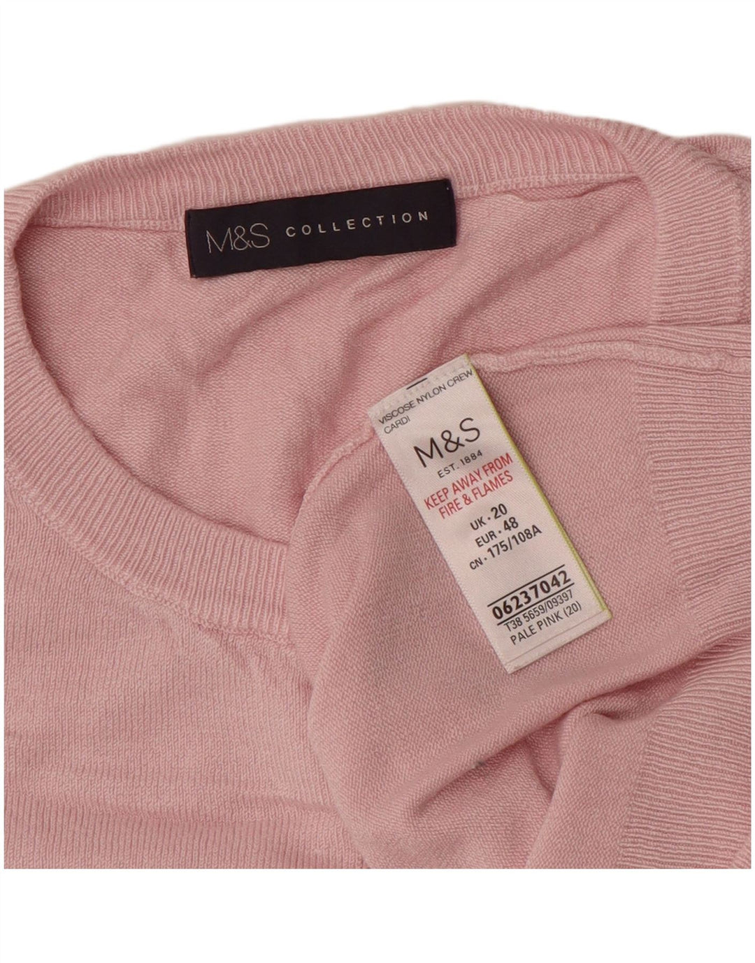 Maglione cardigan da donna Marks & Spencer UK 20 2XL Viscosa rosa
