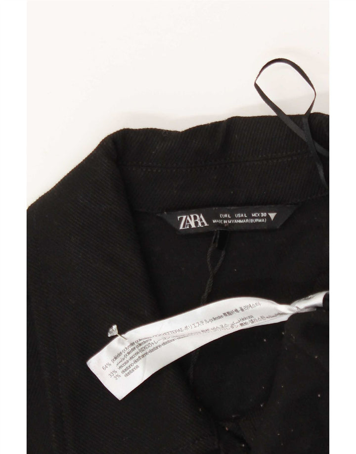 Cappotto oversize da donna Zara UK 16 Large Nero Poliestere