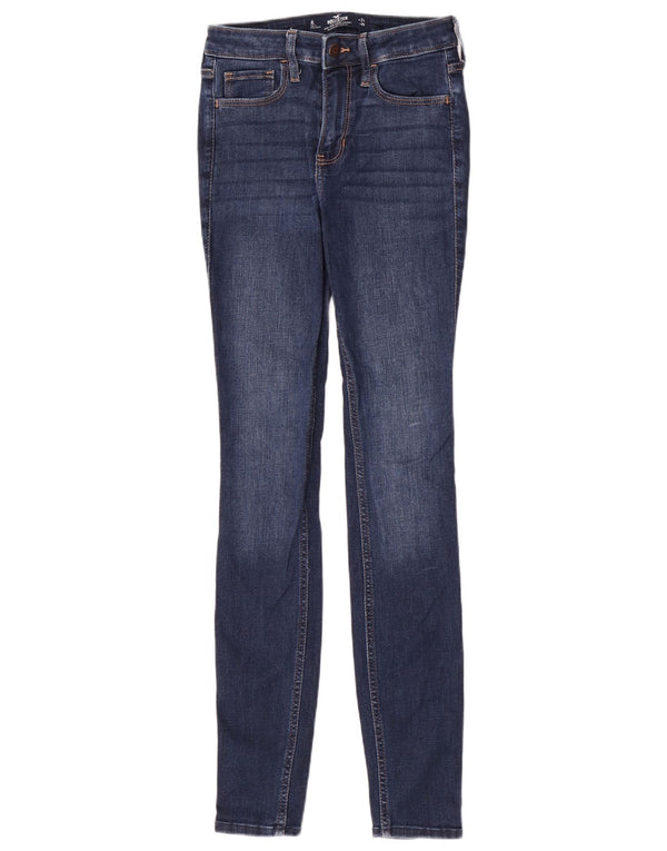 Jeans Hollister super skinny a vita alta da donna W24 L30 cotone blu