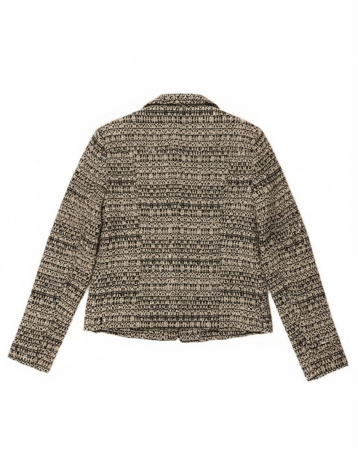 Giacca blazer con zip intera da donna Zara UK 10 piccola grigia chiazzata