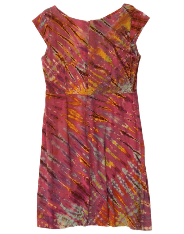 Abito a trapezio da donna Fatto a Mano UK 16 Large Rosso Tie Dye