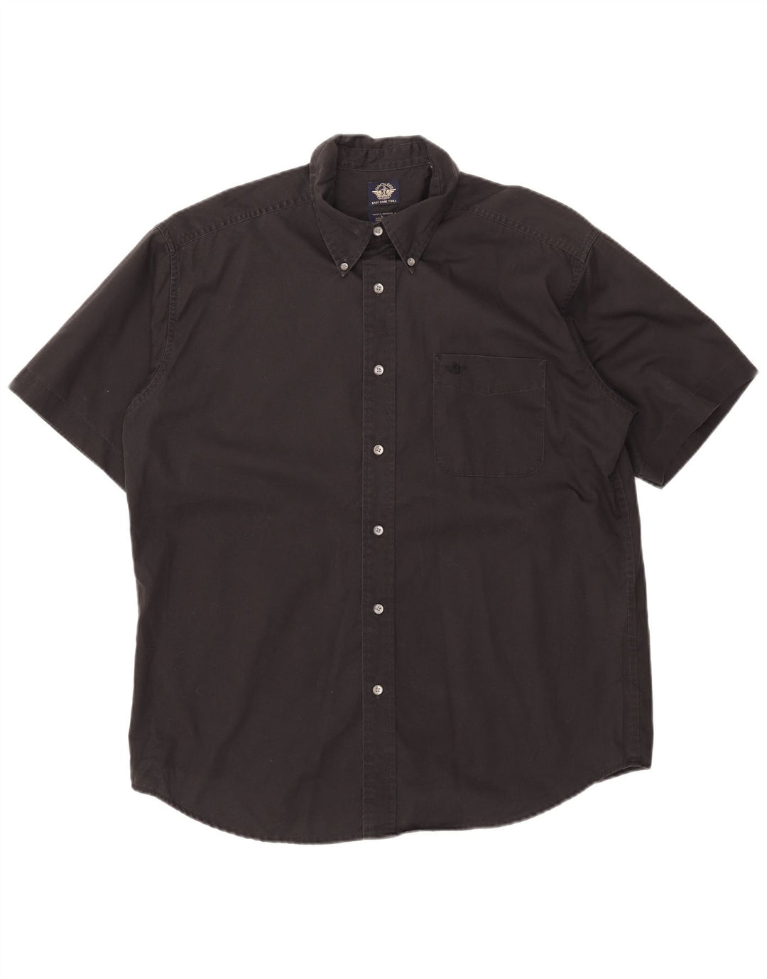 DOCKERS Camicia a maniche corte da uomo grande in cotone nero