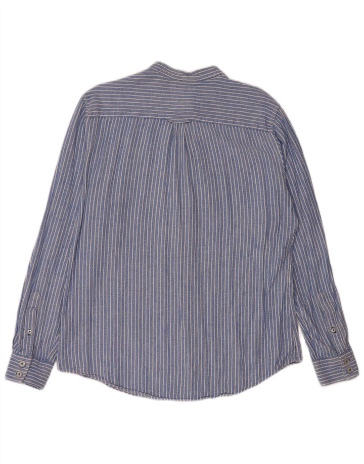 Crew Clothing Camicia da uomo in lino gessato blu medio