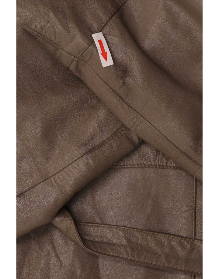 Giacca vintage da donna vestibilità regolare IT 46 grande classica in pelle grigia