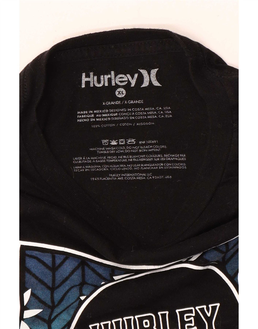 T-shirt grafica da uomo Hurley Top XL Nera