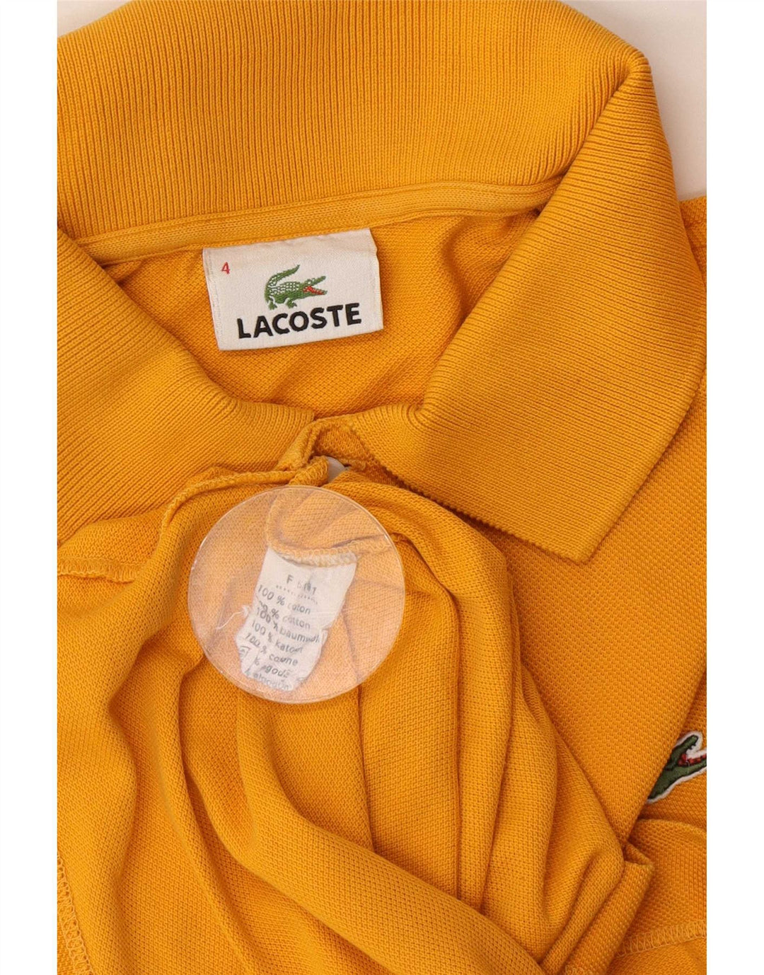 Polo da uomo Lacoste taglia 4, cotone arancione medio