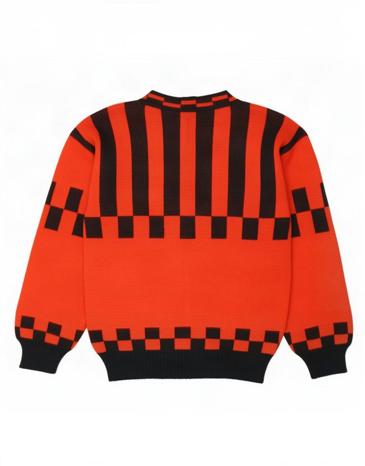 Maglione cardigan da donna vintage EU 40 rosso medio geometrico