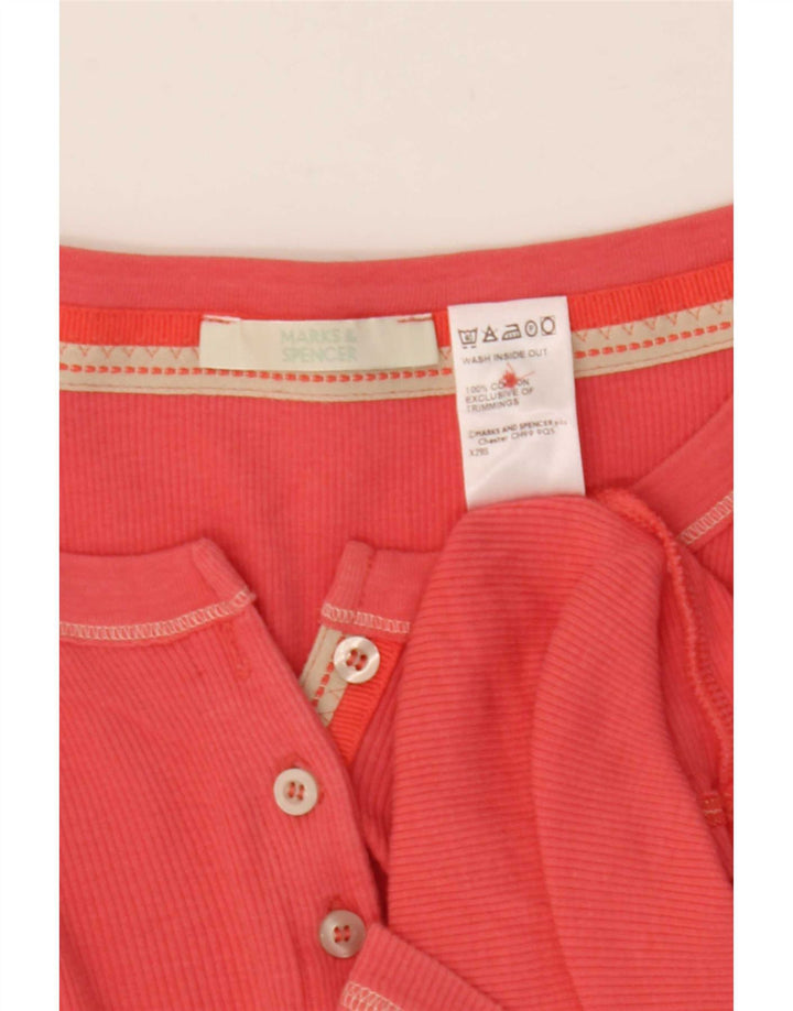 Marks & Spencer Top da donna manica lunga UK 12 cotone rosa medio