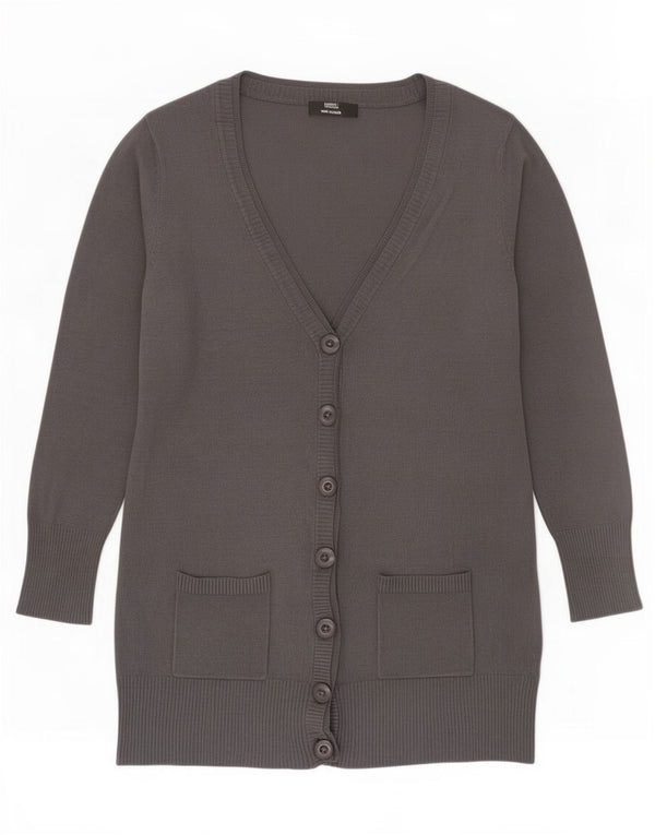 Maglione cardigan lungo da donna Marks & Spencer UK 12 Viscosa grigio medio