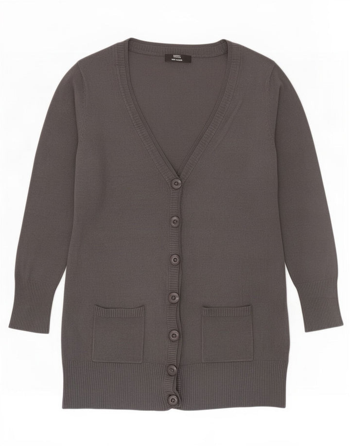Maglione cardigan lungo da donna Marks & Spencer UK 12 Viscosa grigio medio