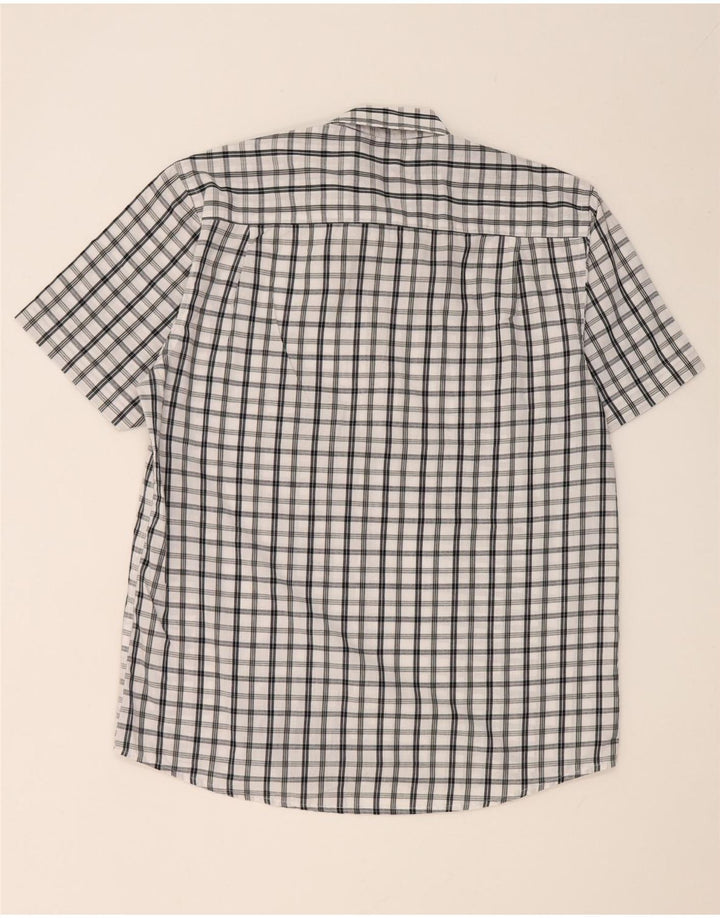 Camicia da uomo a maniche corte, vestibilità regolare, Pierre Cardin, grande motivo a quadri bianchi