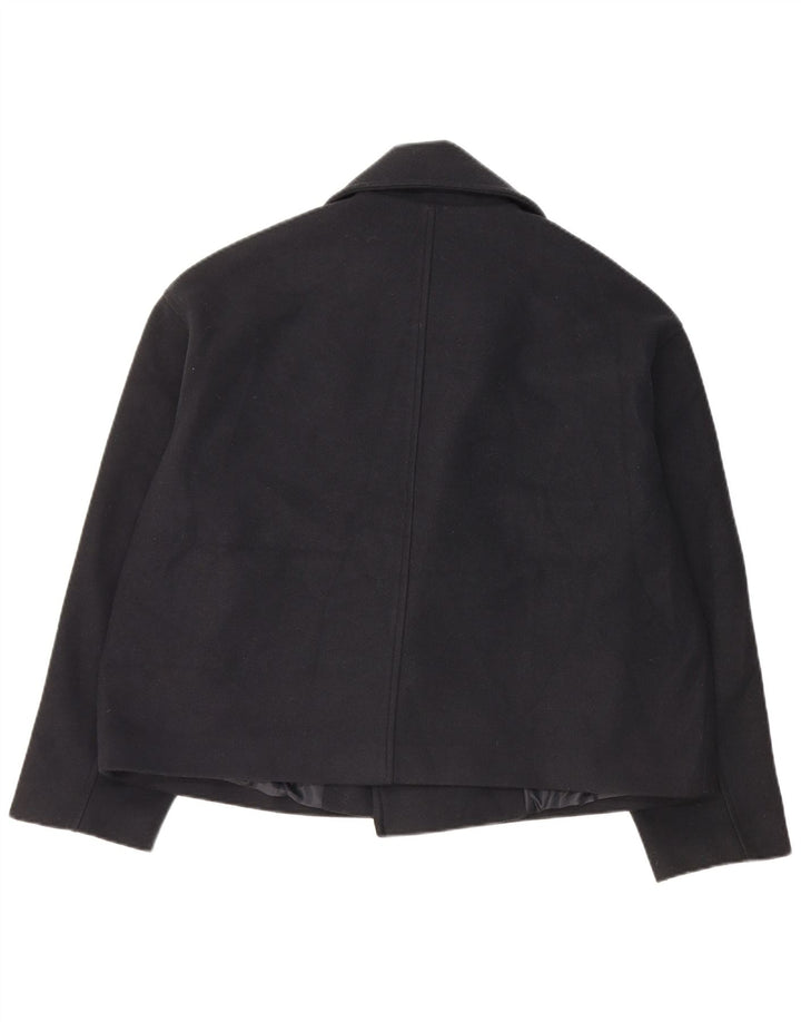 Cappotto da marinaio oversize da donna Zara UK 14 poliestere medio blu navy