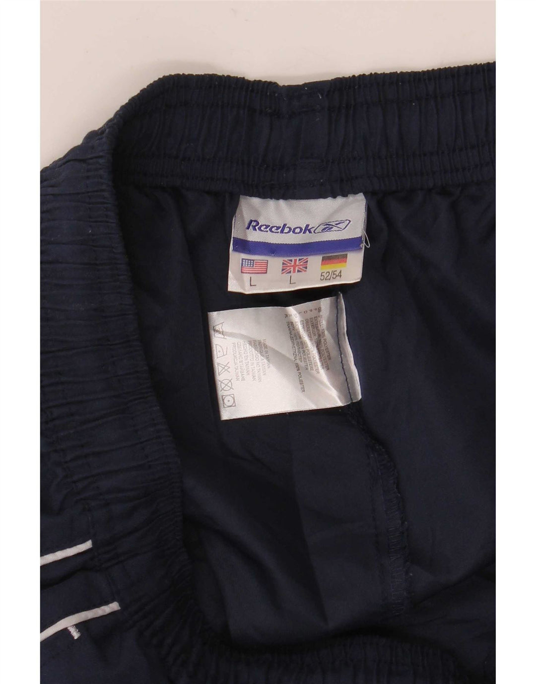 Pantaloni da tuta con grafica Reebok da uomo, grandi, in poliestere blu navy