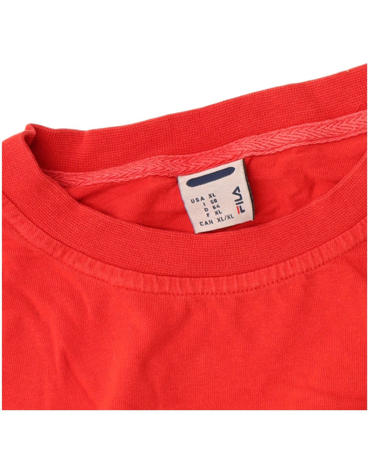 T-shirt grafica da uomo Fila Top XL in cotone rosso