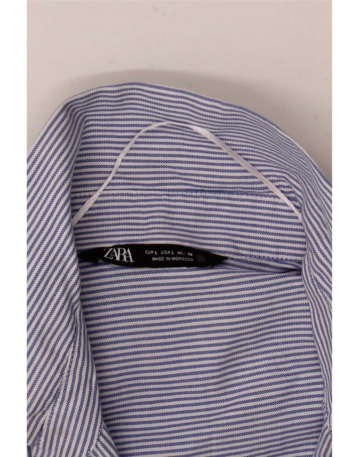 Camicia oversize da donna Zara UK 16 grande gessato blu