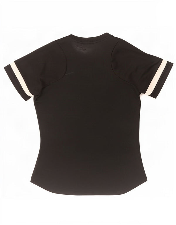 T-shirt Nike Dri Fit da donna Top UK 10 Small Nero Colourblock Poliestere