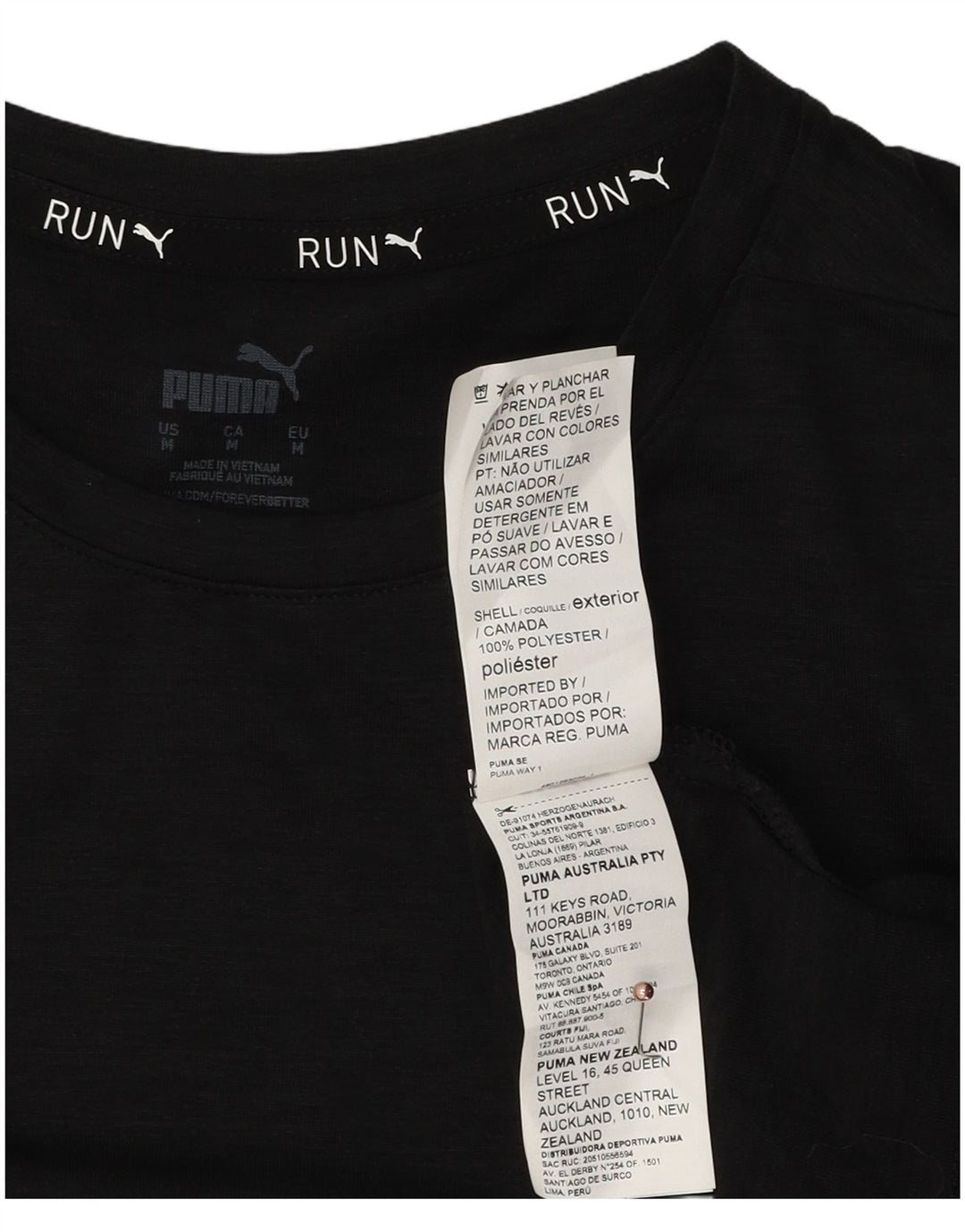 T-shirt da uomo Puma Top media nera in poliestere